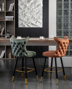 Nouveau Design hôtel Restaurant meubles cuisine salle à manger tabouret de Bar en cuir chaise de Bar en bois - Product Image 4