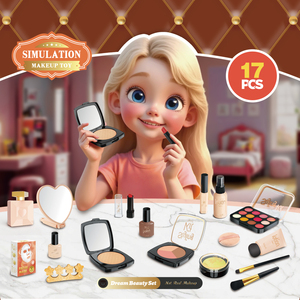 ITTL Ensemble de jouets de <span class=keywords><strong>maquillage</strong></span> en plastique pour enfants Simulation Bijoux Rouge à lèvres Dressing Cosmétiques Cadeau pour filles Emballé Boîte de couleur ST0597948X - Product Image 2