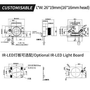 Module de caméra de vision nocturne HD 1080P grand angle IR-CUT GC2083 pour caméra embarquée / rétroviseur intelligent / DVR de voiture - Product Image 4