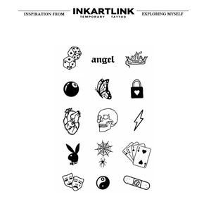 Autocollant <span class=keywords><strong>de</strong></span> <span class=keywords><strong>tatouage</strong></span> temporaire Y2K personnalisé motif toile d'araignée et dés, imperméable, longue durée 15 jours, semi-permanent, pour jambes, bras, hommes et femmes - Product Image 3