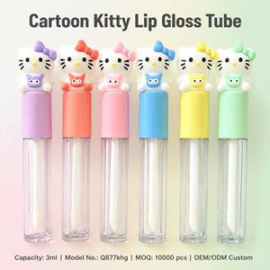ISMAN <span class=keywords><strong>Tubes</strong></span> de brillant à lèvres vides de 3 ml, motif chaton de dessin animé, contenants mignons pour huile à lèvres en forme d'animal, emballage de maquillage pour enfants, logo personnalisé - Product Image 1