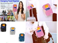 Portefeuille de voyage léger en polyester anti-RFID haut de gamme, porte-documents de voyage durable et imperméable, essentiels de voyage
