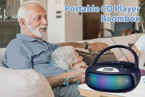 Reproductor de CD Portátil Personalizado de Fábrica con Bluetooth, Altavoz Integrado, Control Remoto, Reproductor de Música Recargable por USB, Altavoz para Estudio y Hogar - Product Image 6