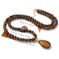 Collier de perles en pierres précieuses naturelles, long pendentif en cristal en forme de goutte, bijoux de yoga et de guérison, cadeau pour femme