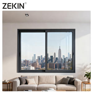 ZEKIN Hurricane Impact Profil à double vitrage Fenêtres et portes Cadre Verre Aluminium Étanche Fenêtre coulissante noire - Product Image 6