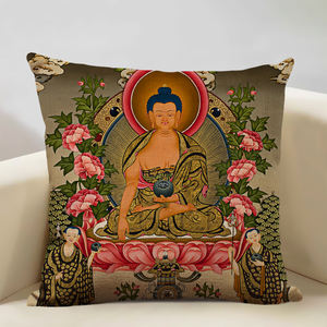 Style thaïlandais bouddha Statue œuvre rétro bouddhiste intérieur oreiller <span class=keywords><strong>housse</strong></span> <span class=keywords><strong>de</strong></span> <span class=keywords><strong>coussin</strong></span> 45x45cm - Product Image 5