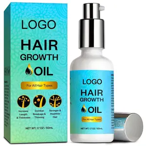 Minyak perawatan rambut rontok alami LOGO kustom Serum penumbuh rambut Pria Wanita minyak penumbuh rambut lebih tebal kuat
