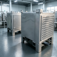 Conteneur en acier inoxydable réutilisable en forme de cube, chauffable, conforme aux normes européennes, 1000 L, pour azote liquide, produits chimiques dangereux, esters