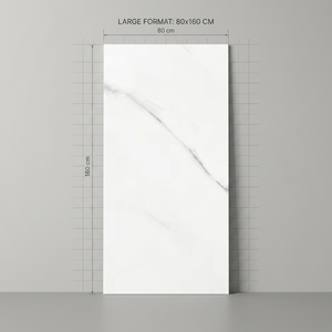 Linia White 800x1600mm Premium Wood Grain Porcelain <b>Tiles</b> High Gloss Finish for Contemporary Interior Flooring - Product Image 1