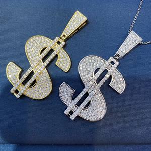 สร้อยคอฮิปฮอปดีไซน์ดอลลาร์เงินสเตอร์ลิงประดับโมอิสซาไนต์รูปทรงแฟชั่นทุกแบบ - Product Image 3