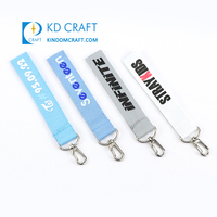Perlengkapan Lanyard Desainer Kustom Merek Pemegang Kunci Dompet Tali Pergelangan Tangan Nilon Warna-warni Gelang Tangan Pink Lanyard Pendek Gantungan Kunci