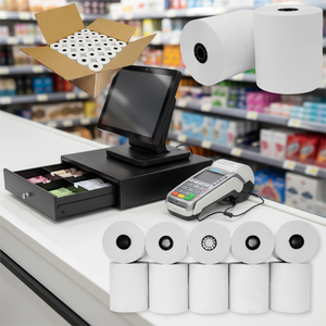 ม้วนกระดาษความร้อนขนาด 57 มม. 80 มม. ปรับแต่งโลโก้ได้ ผลิตจากเยื่อไม้บริสุทธิ์ 100% สำหรับเครื่อง POS และเครื่องบันทึกเงินสด ความหนา 50-70 แกรม - Product Image 2