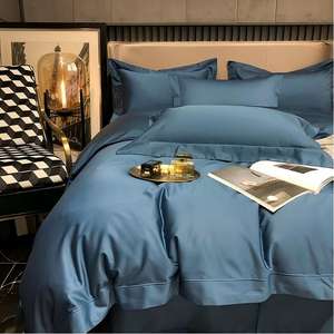 Ensemble de literie écologique, minimaliste moderne, adapté aux familles, hypoallergénique, 100% coton, 300 fils, <span class=keywords><strong>drap</strong></span> plat - Product Image 2