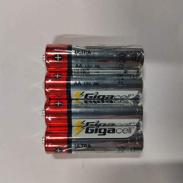Double a Heavy Duty Cell AA Battery Size 1.5v AA R6 UM3 Carbon Zinc Battery