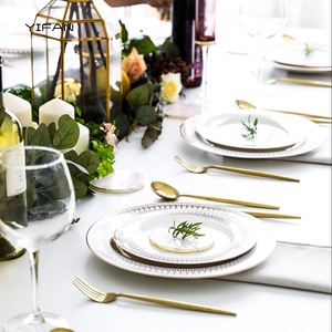Luxury Gold Alien Round Shape Wedding Dinner Plate Bone China Ceramics Factory Wholesale <b>Dinnerware</b> - Product Image 4