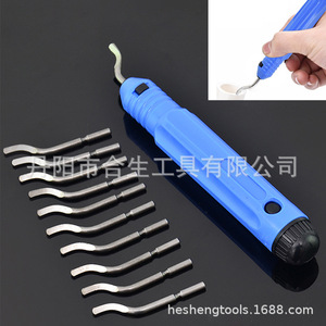 Cuchillo desbarbador manual azul NB1100 de acero inoxidable con hoja de pata de oveja para uso industrial - Product Image 3