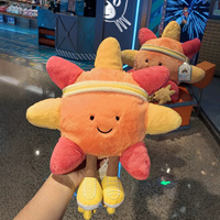 Jellycatt 2026 Summer Roller Skating Sun Plush 25cm Ultra Lembut Patchwork Warna-warni Boneka Karakter Ceria B2B Hadiah dengan Tas