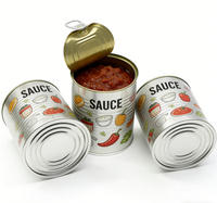 Fabrication en gros de boîtes de conserve alimentaires en étain, boîtes de conserve vides en métal pour pâte de tomate avec couvercle à ouverture facile pour l'emballage alimentaire et les aliments en conserve