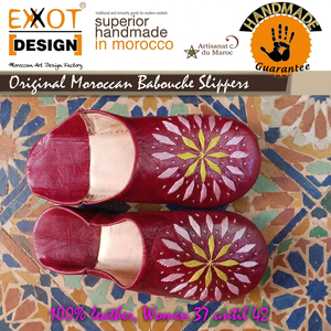 EXXOT DESIGN Women's Disposable Genuine Leather Babouche <b>Slides</b> for Indoor Use-Spring/Summer/Autumn/Winter - Product Image 3