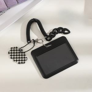 10CM noir <span class=keywords><strong>Kpop</strong></span> PhotoCard titulaire porte-clés étudiant carte manchon clair protecteur idole Photo porte-carte liant sacs d'école pendentif - Product Image 1