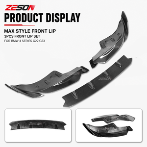 Divisor Delantero de Fibra de Carbono Real Estilo MAX de 3 Piezas ZESON para <span class=keywords><strong>BMW</strong></span> Serie 4 G22 G23 M440i <span class=keywords><strong>430i</strong></span> Coupé <span class=keywords><strong>2021</strong></span>+ - Product Image 3