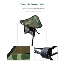 Chaise pliante pivotante en aluminium pour l'extérieur, en tissu Oxford camouflage épaissi - Portable, rotative, à trois pieds, pour le camping, la pêche et les activités de plein air