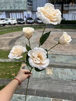 CM-TH296 harga grosir Eustoma Grandiflorum bunga buatan karangan bunga sutra putih