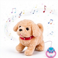 Jouet chien Golden Retriever électrique en peluche à tirer, chiot marcheur, ensemble de jeu musical répétitif pour enfants, cadeau pour le toilettage des animaux de compagnie - Vente chaude