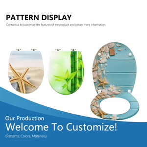 Abattant de toilettes personnalisé UF, motif <span class=keywords><strong>poisson</strong></span> marin, avec couvercle de cuvette à fermeture douce, siège en U, pour WC domestique, appartement, salle de bain d'invité - Product Image 3
