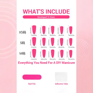 30 pièces ongles à pression en forme d'amande française longue durée dégradés avec vernis <span class=keywords><strong>gel</strong></span> avec colle pour les doigts - Product Image 4