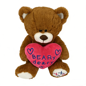 Customized Brown teddy <b>bear</b> with pink heart pillow, <b>Cute</b> teddy <b>bear</b> plush toy - Product Image 4