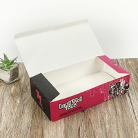 Individuelles Logo Rosa Schwarze Karton-Lebensmittelbox mit Street-Art-Druck für Bar, Restaurant, Lieferung, Takeaway, Party, Catering