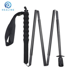 Healing Carbon Fiber Trekking Poles 3 Section Adjustable Lightweight Collapsible Hiking <b>Walking</b> <b>Sticks</b> Black Matte Finish - Product Image 3