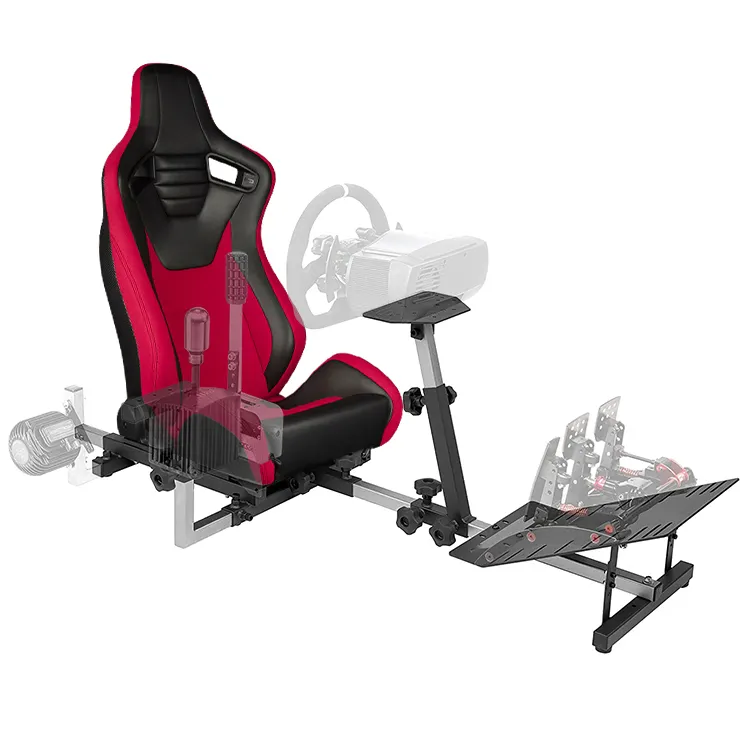 Asiento de coche de carreras de PVC, asiento deportivo personalizado, doble deslizador, color rosa y rojo, 1 unidad