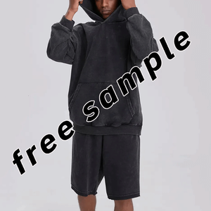 Sudadera con capucha de lavado ácido para hombre de gran tamaño personalizada muestras gratis envío gratis sudaderas con capucha en blanco Terry francés otoño poliéster/algodón - Product Image 2