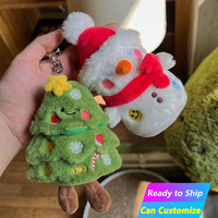 Porte-clés en peluche personnalisé de Noël, bonhomme de neige, jouet en peluche, pendentif de sac à dos, décoration, cadeau de Noël en gros