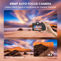 Kamera Digital instan 4K Mirrorless 48MP terbaik 1/2.3 "Sensor dengan Zoom Digital 16x & WiFi untuk perjalanan Vlog