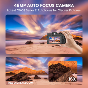 Meilleur appareil <span class=keywords><strong>photo</strong></span> numérique instantané sans miroir 48MP 4K avec capteur 1/2.3 pouces, zoom numérique 16x et Wi-Fi pour le vlogging de voyage - Product Image 5