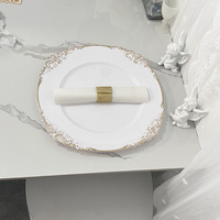Assiettes de présentation en plastique avec bordure dorée pour dîners et décorations de mariage, avec fonction de pesage TFIDF