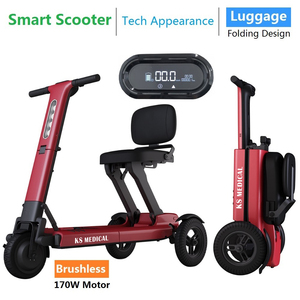 KSM-908 Portable Folding Electric Handicap <b>Mobility</b> <b>Scooter</b> 3 Wheels Lithium Battery 20-25km Range 8km/h Speed 18-Month Warranty - Product Image 3