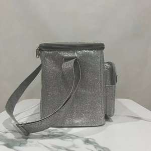 New Silver Glitter PVC Portable <strong>Coolbag</strong> Eco-Friendly Reusable Ice Pack for Picnic Food Fashionable for Summer Outdoor Camping - Product Image 5