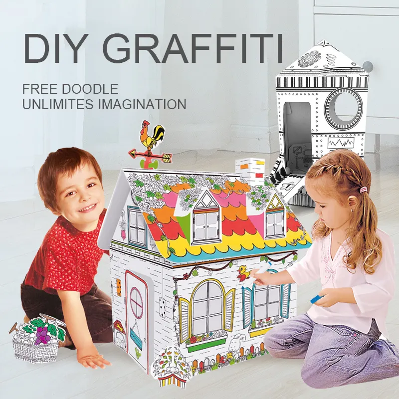 2020 yeni grafiti oyuncaklar çocuklar boyama ev karton boyama diy çizim oyuncak
