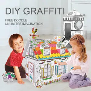 2020 Neue Graffiti Spielzeug Kinder Färbung Haus Pappe Malerei DIY Zeichnung Spielzeug