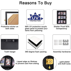 98% Protection UV acrylique sport carte vitrine verrouillable collecteur de cartes à collectionner support d'affichage mural - Product Image 4