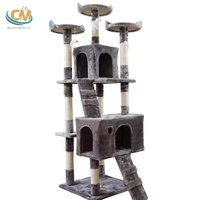 Arbre à chat en peluche design tendance, 4 niveaux, 170 cm, avec structure d'escalade et aire de jeu