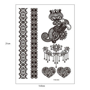 Impermeable <span class=keywords><strong>tatuaje</strong></span> temporal damas sexy patrón negro mehndi Henna pegatinas para manos - Product Image 6