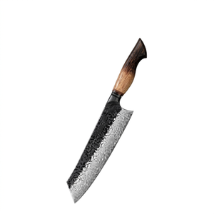 Couteau de cuisine artisanal en acier à motif Damas, manche en bois, lame droite, couteau de chef pour la cuisson - Product Image 1