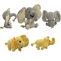 Peluche Éléphant Gris Personnalisable en Coton PP Brodé, Jouet Doux pour Bébé, Idéal pour la Vente en Gros et l'OEM