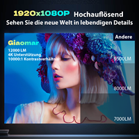 Mini projecteur portable HD 4K 3D compatible avec Android 9, 250 lumens, projection de 50 à 300 pouces pour le cinéma maison et l'utilisation professionnelle