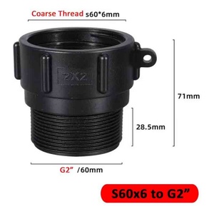 Adaptateur de vidange de réservoir d'eau S60 X 6 vers G2" pour adaptateur mâle en plastique pour eau, adaptateur de vidange d'eau de pluie IBC, convertisseur de fût à eau - Product Image 3